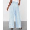 imageBTFBM Womens Striped Wide Leg Pants Dressy High Waist Trousers Business Casual Loose Flowy Tie Knot Palazzo PantsLight Blue