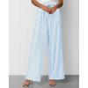 imageBTFBM Womens Striped Wide Leg Pants Dressy High Waist Trousers Business Casual Loose Flowy Tie Knot Palazzo PantsLight Blue