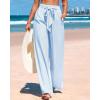 imageBTFBM Womens Striped Wide Leg Pants Dressy High Waist Trousers Business Casual Loose Flowy Tie Knot Palazzo PantsLight Blue