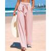 imageBTFBM Womens Striped Wide Leg Pants Dressy High Waist Trousers Business Casual Loose Flowy Tie Knot Palazzo PantsPink