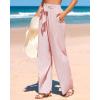 imageBTFBM Womens Striped Wide Leg Pants Dressy High Waist Trousers Business Casual Loose Flowy Tie Knot Palazzo PantsPink