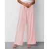 imageBTFBM Womens Striped Wide Leg Pants Dressy High Waist Trousers Business Casual Loose Flowy Tie Knot Palazzo PantsPink