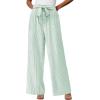 imageBTFBM Womens Striped Wide Leg Pants Dressy High Waist Trousers Business Casual Loose Flowy Tie Knot Palazzo PantsGreen