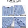 imageBTFBM Womens Summer 2025 Casual Midi Maxi Dresses Lightweight Short Sleeve V Neck Elastic Waist Boho Beach Dress PocketsLight Blue