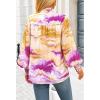 imageBTFBM Spring Fashion 2025 Button Down Long Sleeve Blouses for Women Dressy Casual V Neck Loose Printed Boho Tops ShirtsOrange