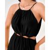 imageBTFBM Women Halter Summer Dresses 2025 Sleeveless Cutout Backless Slit Boho Party Cocktail Casual Maxi Beach Sun DressSolid Black