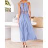 imageBTFBM Women Halter Summer Dresses 2025 Sleeveless Cutout Backless Slit Boho Party Cocktail Casual Maxi Beach Sun DressSolid Blue