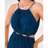 imageBTFBM Women Halter Summer Dresses 2025 Sleeveless Cutout Backless Slit Boho Party Cocktail Casual Maxi Beach Sun DressSolid Dark Blue