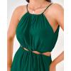 imageBTFBM Women Halter Summer Dresses 2025 Sleeveless Cutout Backless Slit Boho Party Cocktail Casual Maxi Beach Sun DressSolid Dark Green