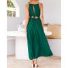 imageBTFBM Women Halter Summer Dresses 2025 Sleeveless Cutout Backless Slit Boho Party Cocktail Casual Maxi Beach Sun DressSolid Dark Green