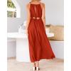 imageBTFBM Women Halter Summer Dresses 2025 Sleeveless Cutout Backless Slit Boho Party Cocktail Casual Maxi Beach Sun DressSolid Orange Red