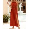 imageBTFBM Women Halter Summer Dresses 2025 Sleeveless Cutout Backless Slit Boho Party Cocktail Casual Maxi Beach Sun DressSolid Orange Red