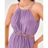 imageBTFBM Women Halter Summer Dresses 2025 Sleeveless Cutout Backless Slit Boho Party Cocktail Casual Maxi Beach Sun DressSolid Purple