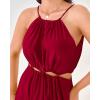 imageBTFBM Women Halter Summer Dresses 2025 Sleeveless Cutout Backless Slit Boho Party Cocktail Casual Maxi Beach Sun DressSolid Red