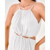 imageBTFBM Women Halter Summer Dresses 2025 Sleeveless Cutout Backless Slit Boho Party Cocktail Casual Maxi Beach Sun DressSolid White