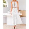 imageBTFBM Women Halter Summer Dresses 2025 Sleeveless Cutout Backless Slit Boho Party Cocktail Casual Maxi Beach Sun DressSolid White