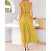 imageBTFBM Women Halter Summer Dresses 2025 Sleeveless Cutout Backless Slit Boho Party Cocktail Casual Maxi Beach Sun DressSolid Yellow
