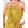 imageBTFBM Women Halter Summer Dresses 2025 Sleeveless Cutout Backless Slit Boho Party Cocktail Casual Maxi Beach Sun DressSolid Yellow