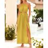 imageBTFBM Women Halter Summer Dresses 2025 Sleeveless Cutout Backless Slit Boho Party Cocktail Casual Maxi Beach Sun DressSolid Yellow