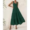 imageBTFBM Women Summer Eyelet Midi Dresses Casual Spring 2025 Sleeveless A Line Flowy Vacation Beach Wedding Guest Sun DressDark Green