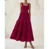 imageBTFBM Women Summer Eyelet Midi Dresses Casual Spring 2025 Sleeveless A Line Flowy Vacation Beach Wedding Guest Sun DressJujube Red