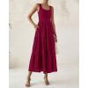 imageBTFBM Women Summer Eyelet Midi Dresses Casual Spring 2025 Sleeveless A Line Flowy Vacation Beach Wedding Guest Sun DressJujube Red