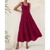 imageBTFBM Women Summer Eyelet Midi Dresses Casual Spring 2025 Sleeveless A Line Flowy Vacation Beach Wedding Guest Sun DressJujube Red
