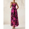 imageBTFBM Women Summer Floral Maxi Dresses Elegant Spaghetti Strap Dress Printed Party Dress Beach Long DressesFloral Black Rose Red