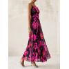imageBTFBM Women Summer Floral Maxi Dresses Elegant Spaghetti Strap Dress Printed Party Dress Beach Long DressesFloral Black Rose Red