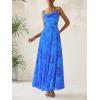 imageBTFBM Women Summer Floral Maxi Dresses Elegant Spaghetti Strap Dress Printed Party Dress Beach Long DressesFloral Blue