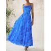 imageBTFBM Women Summer Floral Maxi Dresses Elegant Spaghetti Strap Dress Printed Party Dress Beach Long DressesFloral Blue