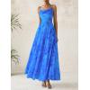 imageBTFBM Women Summer Floral Maxi Dresses Elegant Spaghetti Strap Dress Printed Party Dress Beach Long DressesFloral Blue