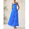 imageBTFBM Women Summer Floral Maxi Dresses Elegant Spaghetti Strap Dress Printed Party Dress Beach Long DressesFloral Blue