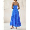 imageBTFBM Women Summer Floral Maxi Dresses Elegant Spaghetti Strap Dress Printed Party Dress Beach Long DressesFloral Blue