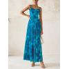 imageBTFBM Women Summer Floral Maxi Dresses Elegant Spaghetti Strap Dress Printed Party Dress Beach Long DressesFloral Blue Green