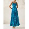 imageBTFBM Women Summer Floral Maxi Dresses Elegant Spaghetti Strap Dress Printed Party Dress Beach Long DressesFloral Blue Green