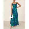 imageBTFBM Women Summer Floral Maxi Dresses Elegant Spaghetti Strap Dress Printed Party Dress Beach Long DressesFloral Green