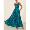 imageBTFBM Women Summer Floral Maxi Dresses Elegant Spaghetti Strap Dress Printed Party Dress Beach Long DressesFloral Green