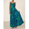 imageBTFBM Women Summer Floral Maxi Dresses Elegant Spaghetti Strap Dress Printed Party Dress Beach Long DressesFloral Green