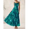 imageBTFBM Women Summer Floral Maxi Dresses Elegant Spaghetti Strap Dress Printed Party Dress Beach Long DressesFloral Lake Blue