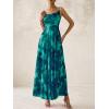 imageBTFBM Women Summer Floral Maxi Dresses Elegant Spaghetti Strap Dress Printed Party Dress Beach Long DressesFloral Lake Blue