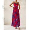 imageBTFBM Women Summer Floral Maxi Dresses Elegant Spaghetti Strap Dress Printed Party Dress Beach Long DressesFloral Navy Red Flower