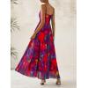 imageBTFBM Women Summer Floral Maxi Dresses Elegant Spaghetti Strap Dress Printed Party Dress Beach Long DressesFloral Navy Red Flower