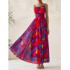 imageBTFBM Women Summer Floral Maxi Dresses Elegant Spaghetti Strap Dress Printed Party Dress Beach Long DressesFloral Navy Red Flower