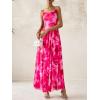 imageBTFBM Women Summer Floral Maxi Dresses Elegant Spaghetti Strap Dress Printed Party Dress Beach Long DressesFloral Pink
