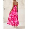 imageBTFBM Women Summer Floral Maxi Dresses Elegant Spaghetti Strap Dress Printed Party Dress Beach Long DressesFloral Pink