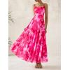 imageBTFBM Women Summer Floral Maxi Dresses Elegant Spaghetti Strap Dress Printed Party Dress Beach Long DressesFloral Pink