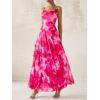 imageBTFBM Women Summer Floral Maxi Dresses Elegant Spaghetti Strap Dress Printed Party Dress Beach Long DressesFloral Pink