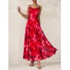 imageBTFBM Women Summer Floral Maxi Dresses Elegant Spaghetti Strap Dress Printed Party Dress Beach Long DressesFloral Red