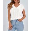 imageBTFBM Womens Oversized Sweater Vest 2025 Summer V Neck Casual Sleeveless Sweaters Loose Cable Knit Pullover TopsBeige White